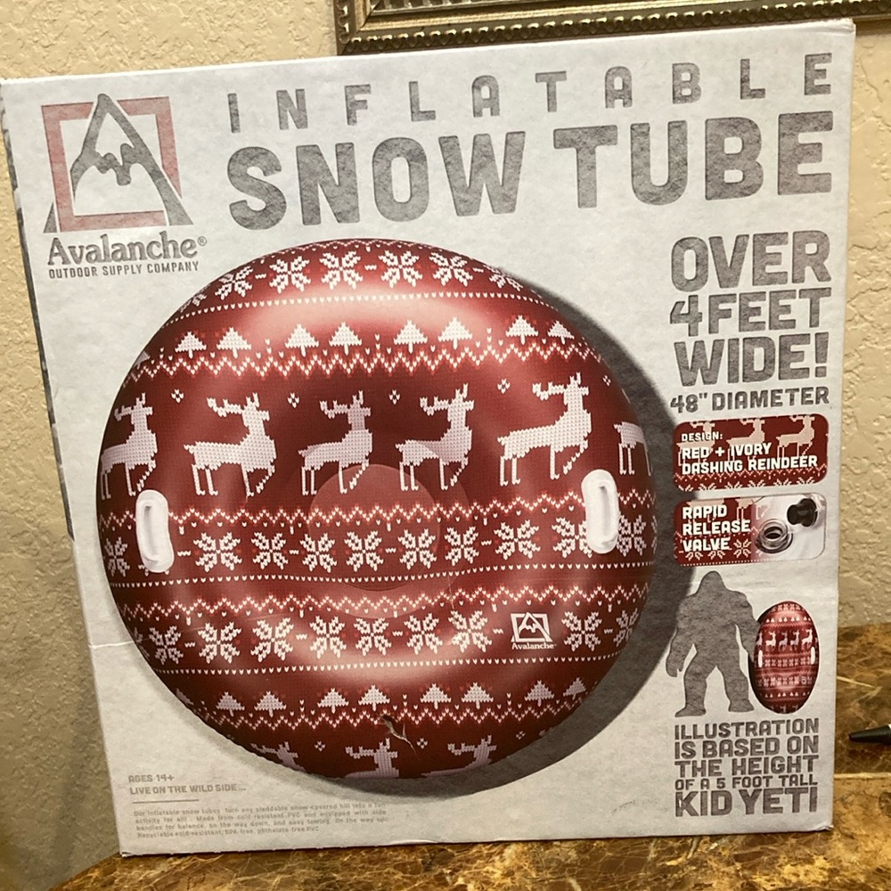 Avalanche Inflatable Snow Tube in Red and White
